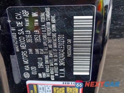 Zdjęcie 12 z 13 samochodu: 2020 KIA RIO LX VIN:3KPA24AD4LE312731 - miniatura