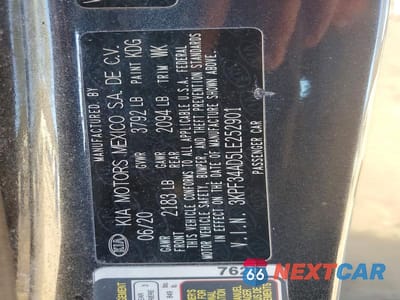 Zdjęcie 12 z 12 samochodu: 2020 KIA FORTE GT LINE VIN:3KPF34AD5LE252901 - miniatura