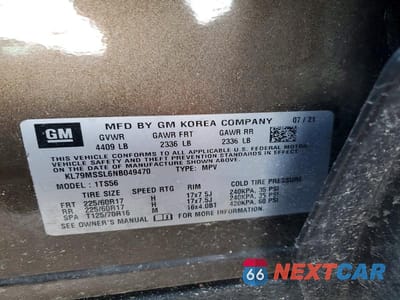 Zdjęcie 13 z 13 samochodu: 2022 CHEVROLET TRAILBLAZER ACTIV VIN:KL79MSSL6NB049470 - miniatura