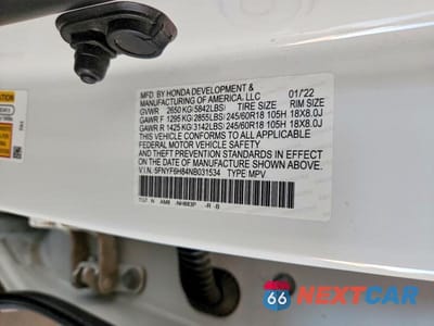 Zdjęcie 13 z 13 samochodu: 2022 HONDA PILOT TRAILSPORT VIN:5FNYF6H84NB031534 - miniatura