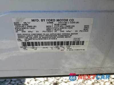 Zdjęcie 12 z 12 samochodu: 2017 FORD EDGE SEL VIN:2FMPK3J99HBC41083 - miniatura