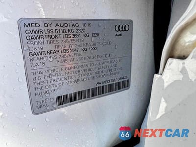 Zdjęcie 12 z 12 samochodu: 2020 AUDI Q3 PREMIUM VIN:WA1AECF32L1030425 - miniatura