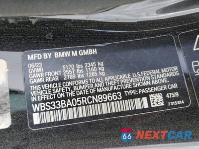 Zdjęcie 12 z 12 samochodu: 2024 BMW M4 COMPETITION VIN:WBS33BA05RCN89663 - miniatura