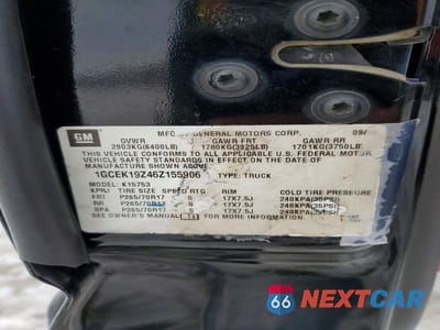 Zdjęcie 12 z 12 samochodu: 2006 CHEVROLET SILVERADO K1500 VIN:1GCEK19Z46Z155906 - miniatura