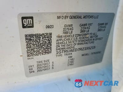 Zdjęcie 12 z 12 samochodu: 2024 GMC SIERRA K1500 VIN:1GTRUAED7RZ155215 - miniatura