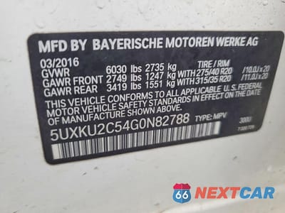 Zdjęcie 13 z 13 samochodu: 2016 BMW X6 XDRIVE35I VIN:5UXKU2C54G0N82788 - miniatura