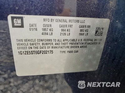 Zdjęcie 12 z 12 samochodu: 2016 CHEVROLET MALIBU LT VIN:1G1ZE5ST6GF202175 - miniatura