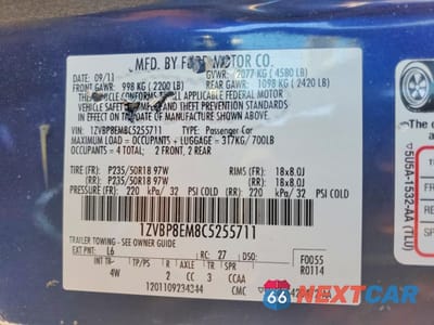 Zdjęcie 12 z 12 samochodu: 2012 FORD MUSTANG VIN:1ZVBP8EM8C5255711 - miniatura