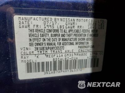 Zdjęcie 13 z 13 samochodu: 2017 NISSAN SENTRA S VIN:3N1AB7AP4HY365370 - miniatura