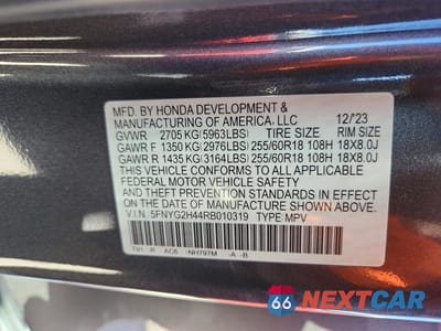 Zdjęcie 14 z 14 samochodu: 2024 HONDA PILOT EXL VIN:5FNYG2H44RB010319 - miniatura