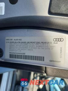 Zdjęcie 12 z 12 samochodu: 2017 AUDI A4 PREMIUM VIN:WAUANAF40HN004289 - miniatura