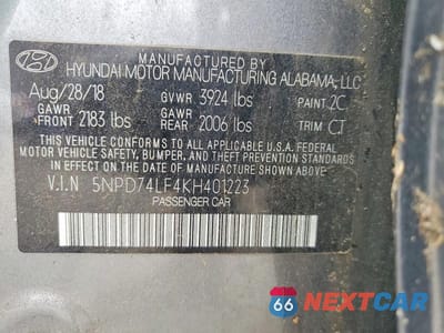 Zdjęcie 12 z 12 samochodu: 2019 HYUNDAI ELANTRA SE VIN:5NPD74LF4KH401223 - miniatura