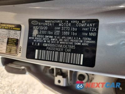 Zdjęcie 13 z 13 samochodu: 2021 HYUNDAI VENUE SE VIN:KMHRB8A3XMU067885 - miniatura