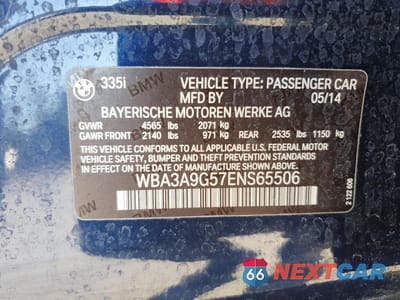 Zdjęcie 12 z 13 samochodu: 2014 BMW 335 I VIN:WBA3A9G57ENS65506 - miniatura