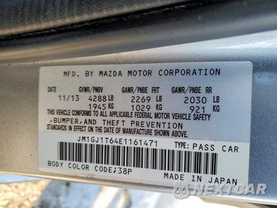 Zdjęcie 12 z 12 samochodu: 2014 MAZDA 6 TOURING VIN:JM1GJ1T64E1161471 - miniatura