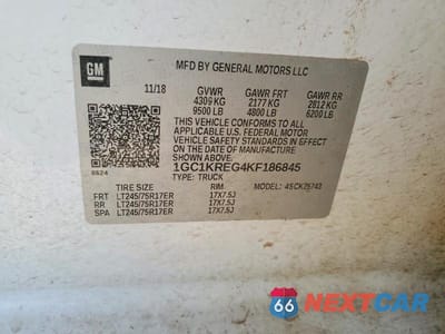 Zdjęcie 13 z 13 samochodu: 2019 CHEVROLET SILVERADO K2500 HEAVY DUTY VIN:1GC1KREG4KF186845 - miniatura