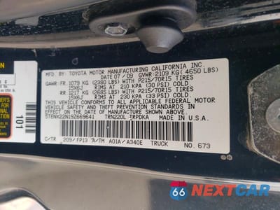 Zdjęcie 12 z 12 samochodu: 2009 TOYOTA TACOMA VIN:5TENX22N19Z669641 - miniatura