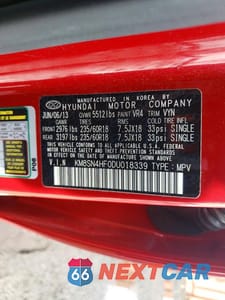 Zdjęcie 14 z 14 samochodu: 2013 HYUNDAI SANTA FE GLS VIN:KM8SN4HF0DU018339 - miniatura