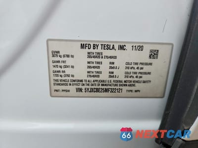 Zdjęcie 12 z 12 samochodu: 2021 TESLA MODEL X VIN:5YJXCBE25MF322121 - miniatura