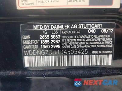 Zdjęcie 13 z 13 samochodu: 2013 MERCEDES-BENZ S 550 VIN:WDDNG7DB8DA505425 - miniatura