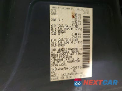 Zdjęcie 13 z 13 samochodu: 2013 NISSAN XTERRA X VIN:5N1AN0NW7DN825976 - miniatura