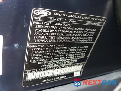 Zdjęcie 13 z 13 samochodu: 2019 LAND ROVER RANGE ROVER SPORT HSE DYNAMIC VIN:SALWV2SV9KA419339 - miniatura