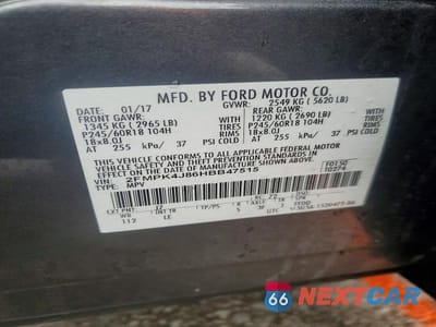 Zdjęcie 13 z 13 samochodu: 2017 FORD EDGE SEL VIN:2FMPK4J86HBB47515 - miniatura