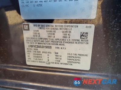 Zdjęcie 13 z 13 samochodu: 2020 BUICK ENVISION ESSENCE VIN:LRBFXCSA0LD150828 - miniatura