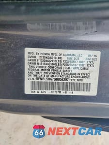 Zdjęcie 13 z 13 samochodu: 2016 HONDA ODYSSEY EXL VIN:5FNRL5H67GB056307 - miniatura