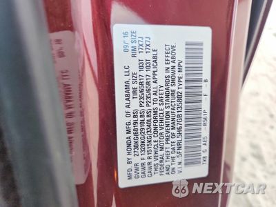 Zdjęcie 13 z 13 samochodu: 2016 HONDA ODYSSEY EXL VIN:5FNRL5H67GB135802 - miniatura