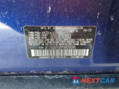 Zdjęcie 12 z 12 samochodu: 2023 SUBARU WRX PREMIUM VIN:JF1VBAF68P9809095 - miniatura