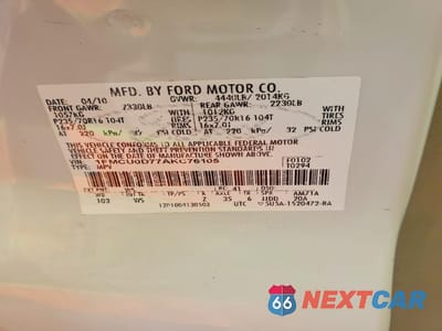 Zdjęcie 12 z 12 samochodu: 2010 FORD ESCAPE XLT VIN:1FMCU0D77AKC76105 - miniatura