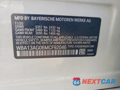 Zdjęcie 12 z 12 samochodu: 2021 BMW 530E VIN:WBA13AG06MCF92046 - miniatura