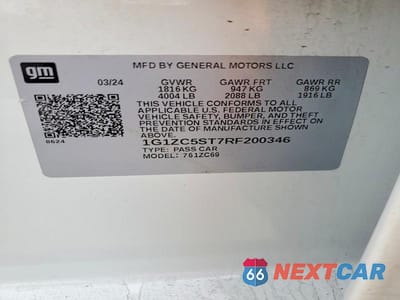Zdjęcie 13 z 13 samochodu: 2024 CHEVROLET MALIBU LS VIN:1G1ZC5ST7RF200346 - miniatura