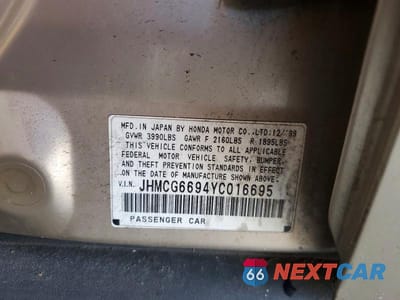 Zdjęcie 13 z 13 samochodu: 2000 HONDA ACCORD SE VIN:JHMCG6694YC016695 - miniatura