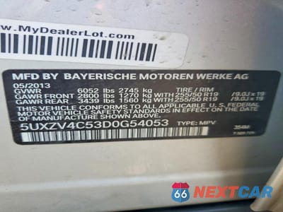 Zdjęcie 12 z 12 samochodu: 2013 BMW X5 XDRIVE35I VIN:5UXZV4C53D0G54053 - miniatura