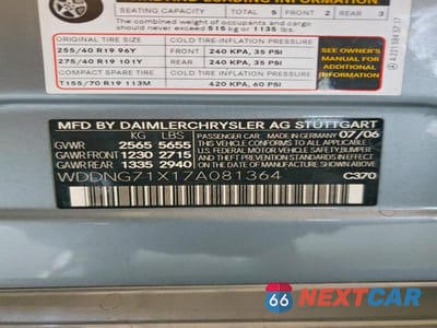 Zdjęcie 12 z 12 samochodu: 2007 MERCEDES-BENZ S 550 VIN:WDDNG71X17A081364 - miniatura