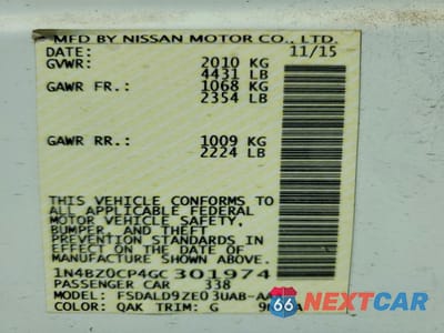 Zdjęcie 12 z 12 samochodu: 2016 NISSAN LEAF SV VIN:1N4BZ0CP4GC301974 - miniatura