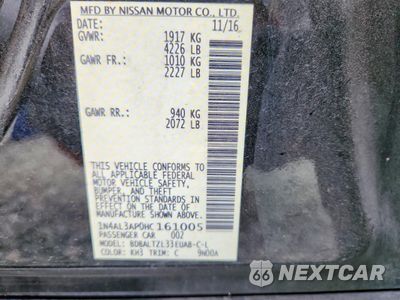 Zdjęcie 12 z 12 samochodu: 2017 NISSAN ALTIMA 2.5 VIN:1N4AL3AP0HC161005 - miniatura
