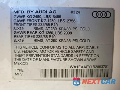 Zdjęcie 14 z 14 samochodu: 2024 AUDI Q5 PREMIUM PLUS 45 VIN:WA1EAAFY1R2083701 - miniatura