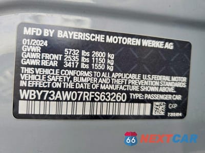 Zdjęcie 12 z 12 samochodu: 2024 BMW I4 EDRIVE 40 VIN:WBY73AW07RFS63260 - miniatura