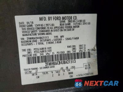 Zdjęcie 14 z 14 samochodu: 2018 FORD FLEX SEL VIN:2FMHK6C84JBA21513 - miniatura