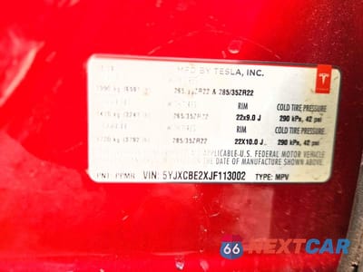 Zdjęcie 13 z 13 samochodu: 2018 TESLA MODEL X VIN:5YJXCBE2XJF113002 - miniatura