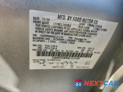 Zdjęcie 12 z 12 samochodu: 2010 FORD TAURUS SEL VIN:1FAHP2EW9AG121549 - miniatura