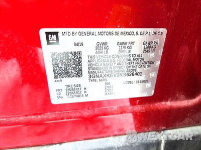 Zdjęcie 12 z 12 samochodu: 2019 CHEVROLET EQUINOX LT VIN:3GNAXKEV3KS636401 - miniatura