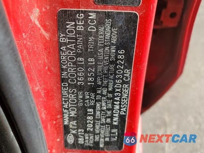 Zdjęcie 13 z 13 samochodu: 2013 KIA RIO LX VIN:KNADM4A3XD6302286 - miniatura