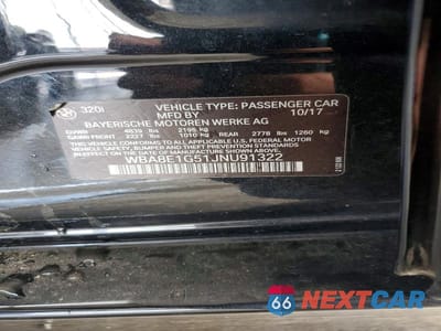 Zdjęcie 12 z 12 samochodu: 2018 BMW 320 I VIN:WBA8E1G51JNU91322 - miniatura