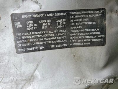Zdjęcie 12 z 12 samochodu: 2011 BUICK REGAL CXL VIN:W04G15GV6B1087369 - miniatura