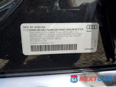 Zdjęcie 12 z 12 samochodu: 2013 AUDI A8 L QUATTRO VIN:WAURGAFD9DN017761 - miniatura