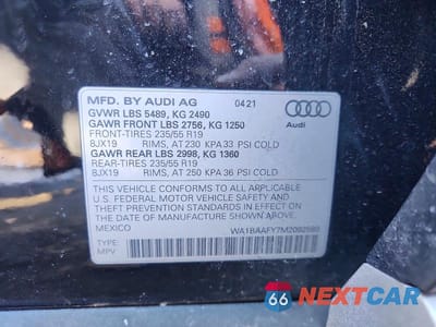 Zdjęcie 13 z 13 samochodu: 2021 AUDI Q5 PREMIUM PLUS VIN:WA1BAAFY7M2092589 - miniatura